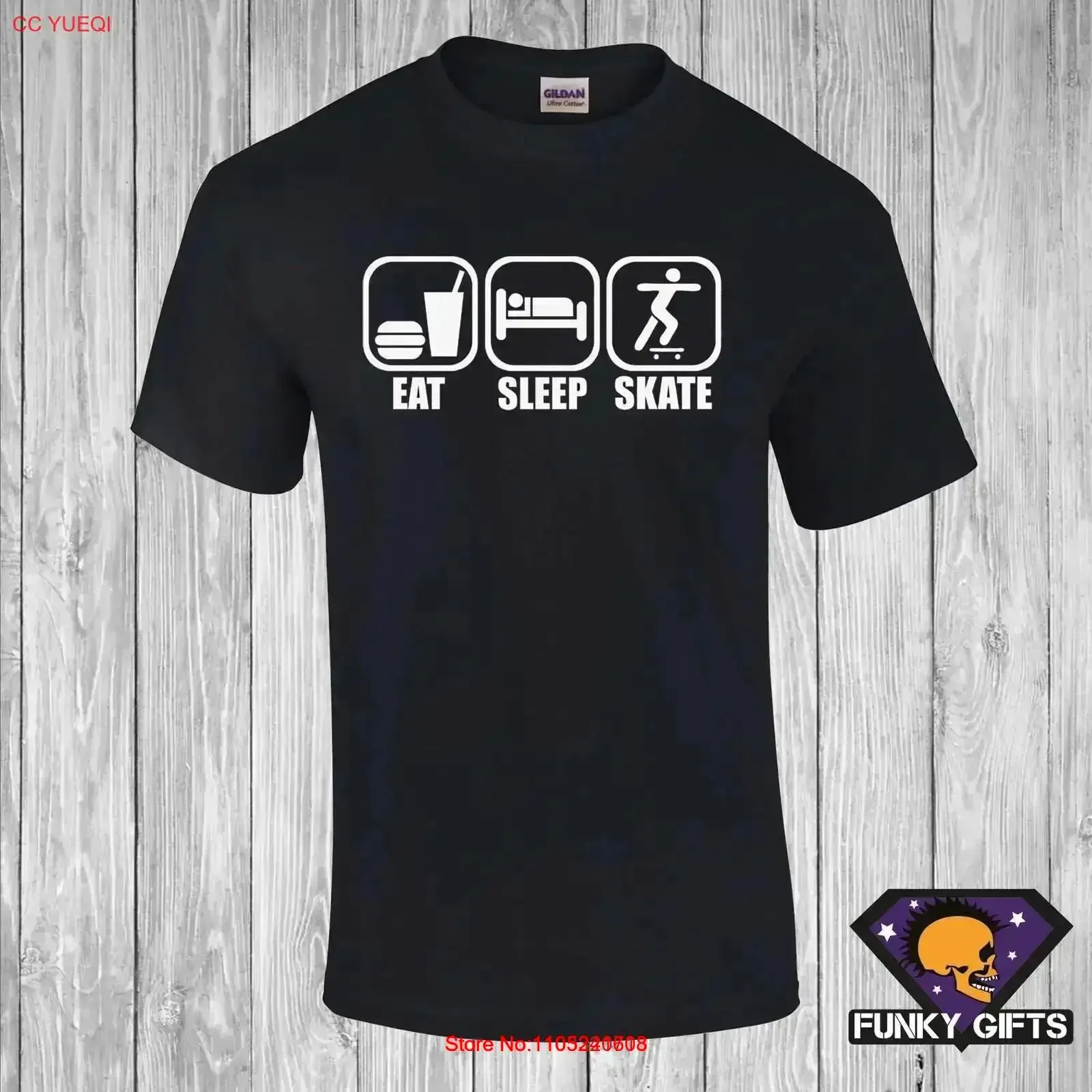 

Футболка для взрослых Eat Sleep Skate, винтажная, растянутая, мужская, универсальная, повседневная, дизайнерская одежда, удобная, слегка с графикой