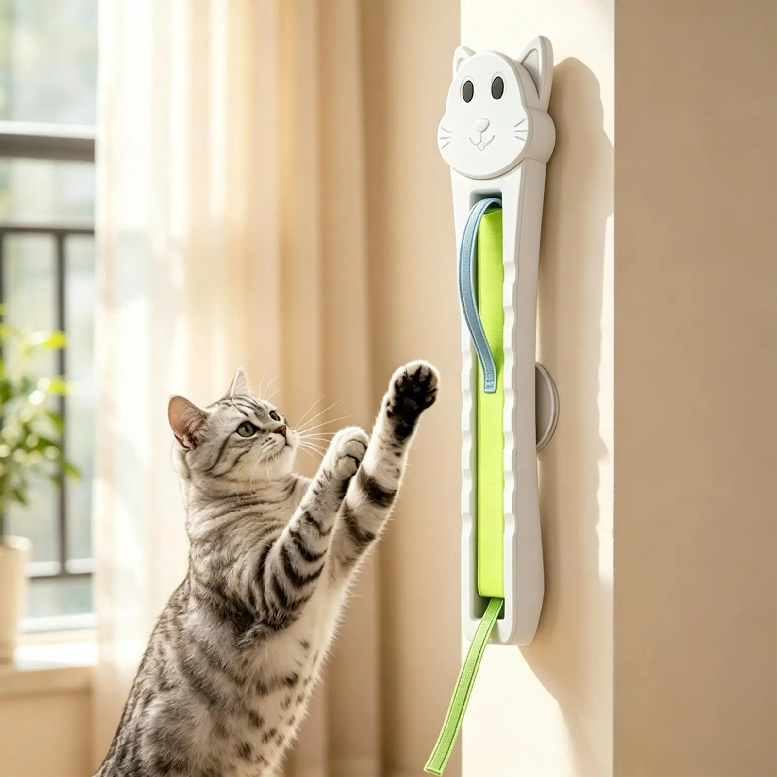 Automatic Cat Toy Wall Mounted Rechargeable Pet Play Supplies Cat Enrichment Toys For Door Doorways Indoor Home Bedroom Dorms