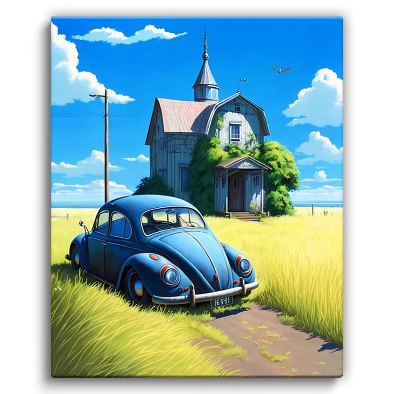 

RUOPOTY Painting By Numbers For Hand Painting Tianye Automobile Wall art Living room decoration