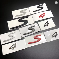 1Pcs S 4 4S Emblem Auto Rear Lid Trunk Boot For Car Badge Decoration Nameplate Sticker 2Size 52*22mm And 82*38mm