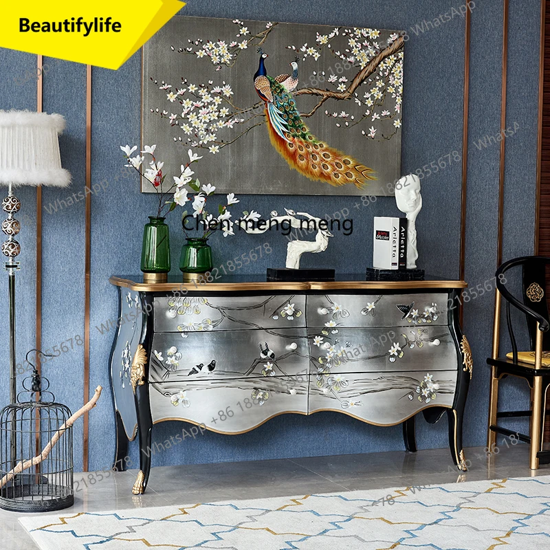 

X188 Современная новая вилла в китайском вестибюле, элитный вход из массива дерева, окрашенный в европейском стиле, декоративный шкаф для входа