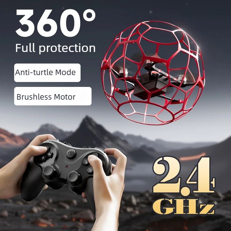 

Cool Competition Football Drone Anti-turtle Mode Brushless Full Protective Cage Aircraft Headless UAV with Rgb Lights for Kids