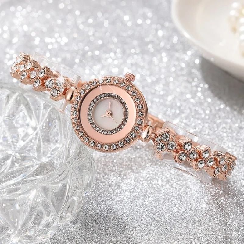 Relojes de Mujer con diamantes de imitación a la moda para Mujer y niña, Reloj de pulsera de cuarzo elegante y exquisito, Reloj para Mujer