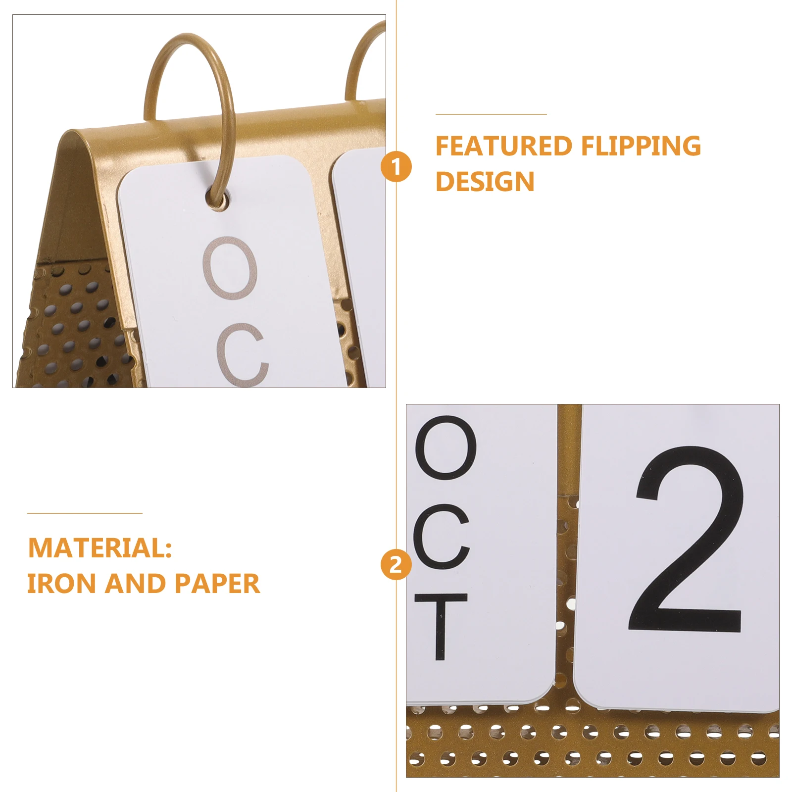 

1pc Metal Perpetual Calendar Ornament Ornaments Desk Decor Home Office Iron Frame Crafts Gifts Household Decorations