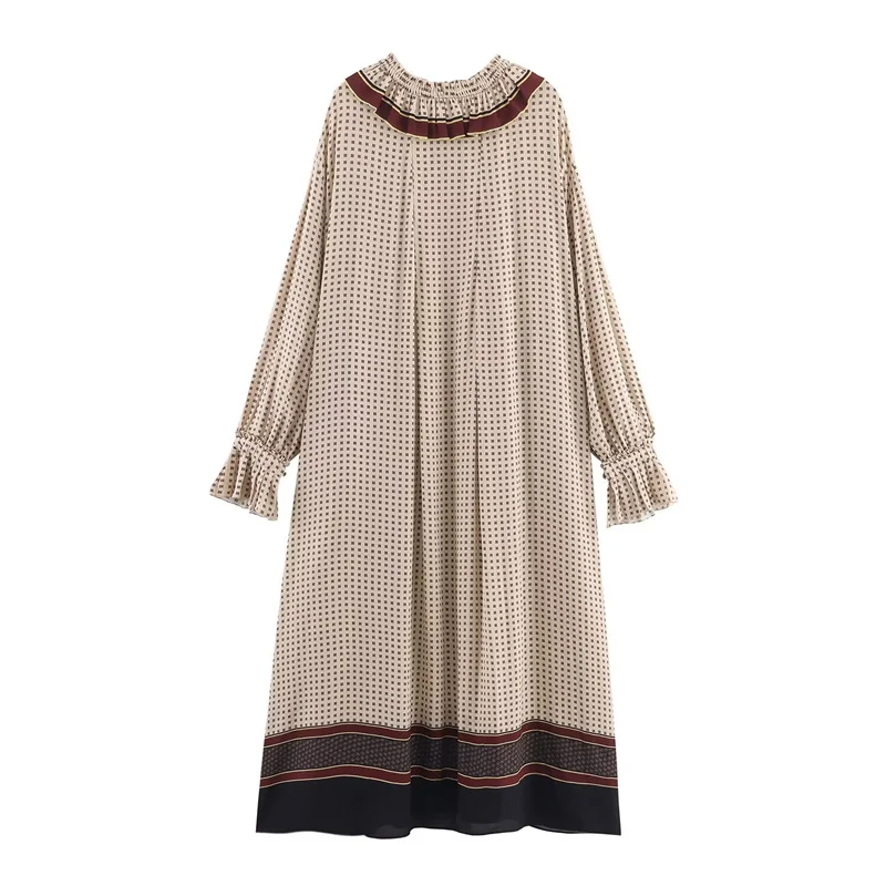 2025 가을 패션 트렌디 섹시 여성 유럽 및 미국 스타일 프린트 롱 드레스