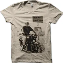 The Great Escape Biker moto WW2 movie cotton t-shirt 09056Anime Pattern Summer