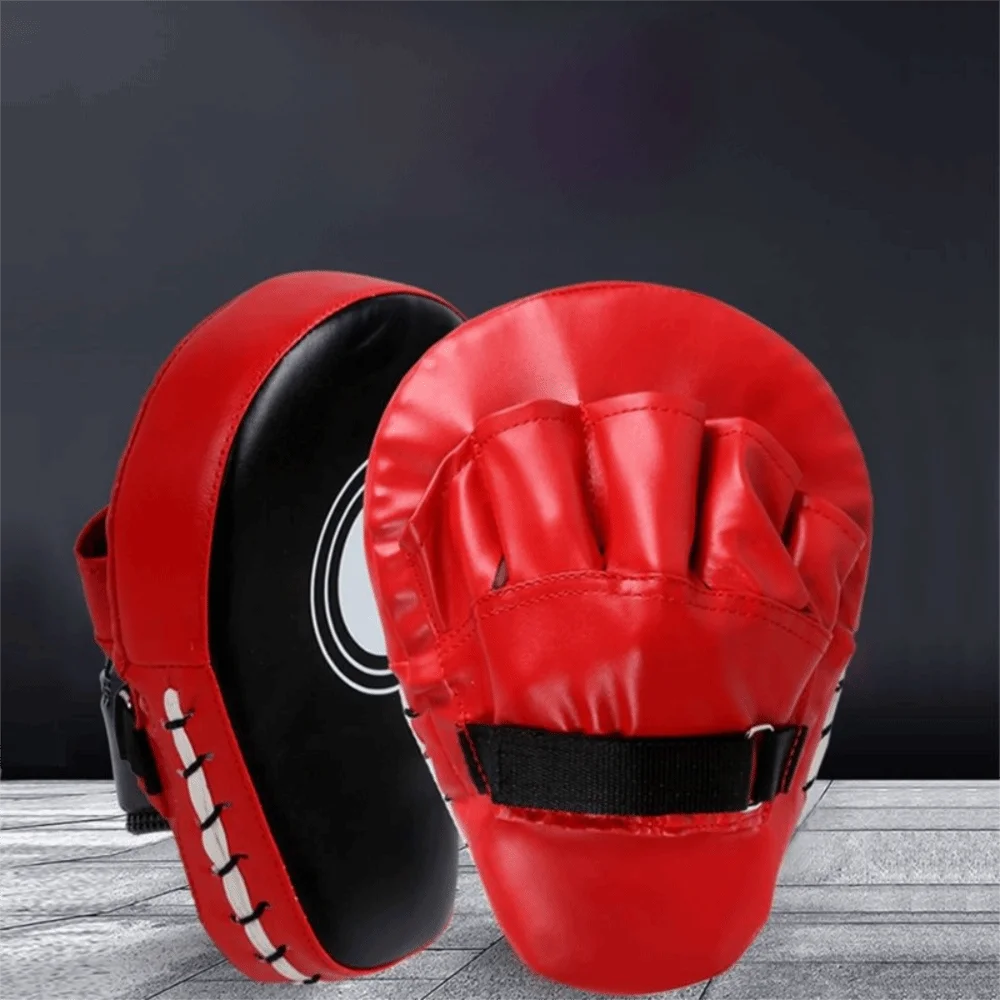 2Pcs PU Leder Gebogene Boxen Hand Ziel Reißfestigkeit Gute Rebound Taekwondo Treten Ziel Leichte Verdickt