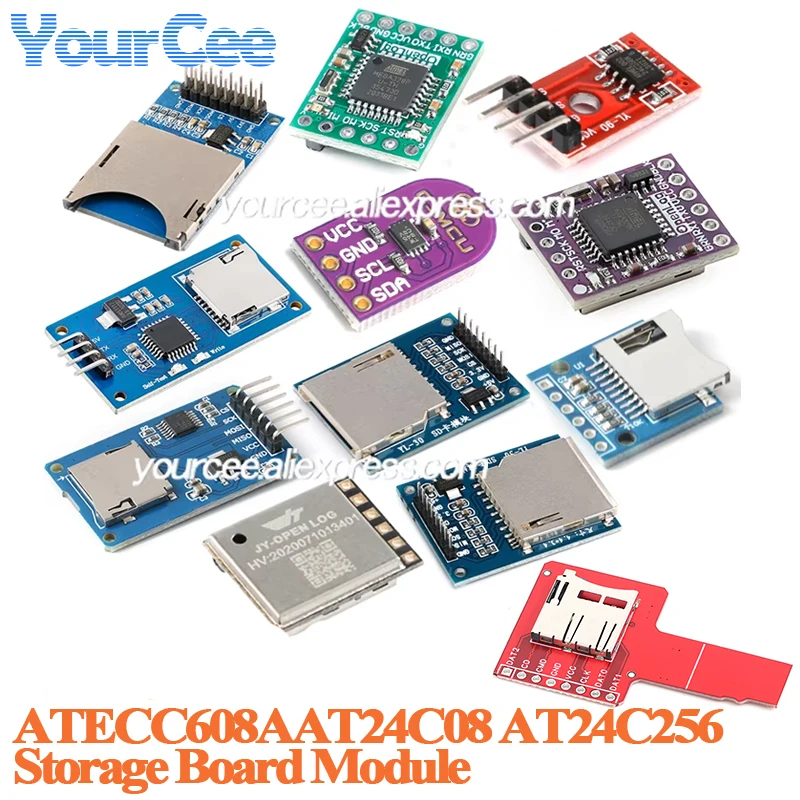 2pcs/1pc Serial Data Logger FAT32 SD Card GY-Openlog AT24C256 AT24C08 ATECC608A Storage Data Acquisition and Sorage Module