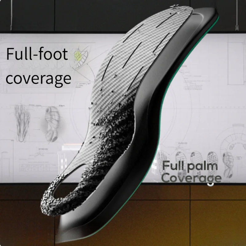Curved Carbon Plate Insoles 7A Antibacterial Arch Stabilization Support Anti-Roll Support Full-Length Coverage Double-Powered Re