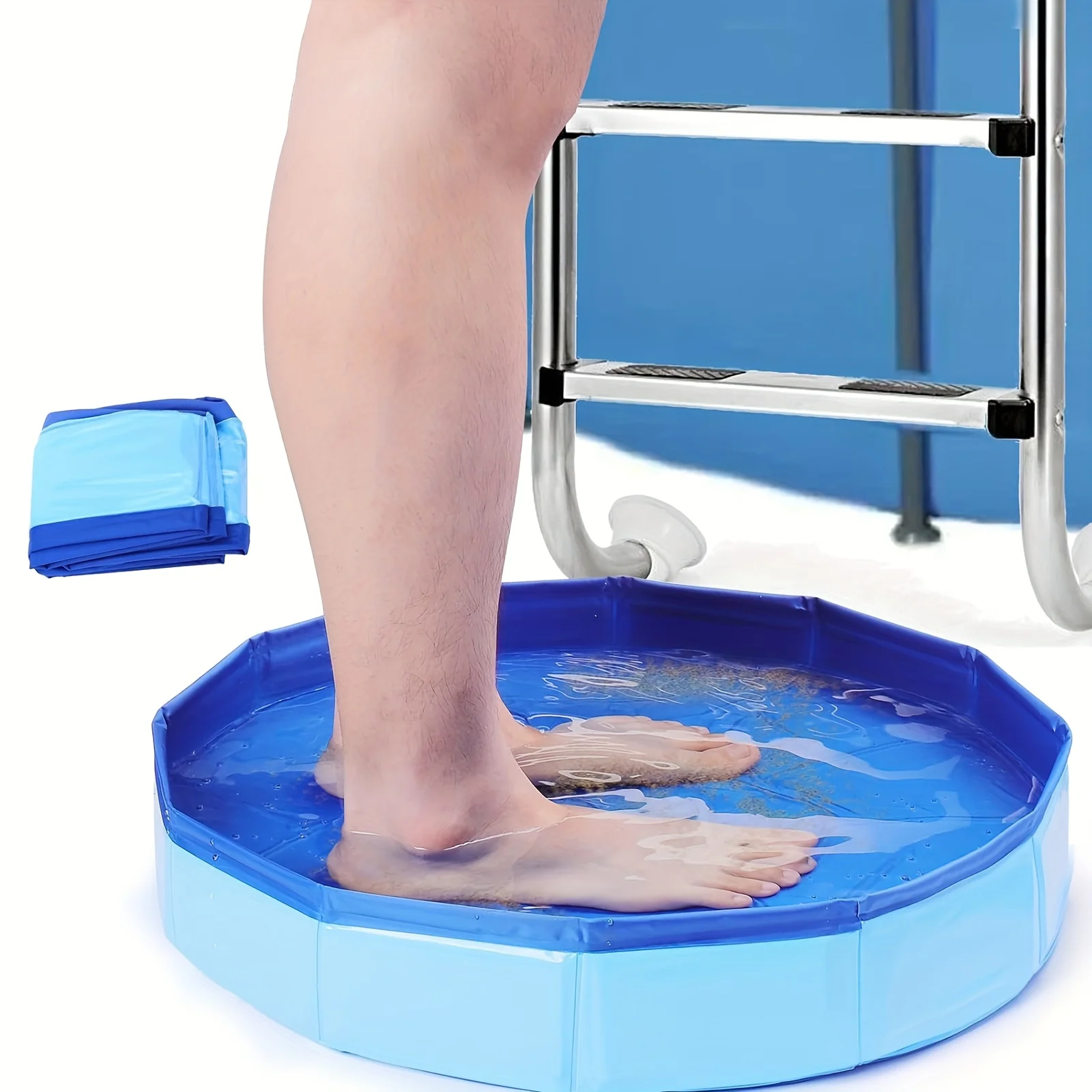

1-Piece Portable Folding Foot Bath Basin, Foldable Water Basin, Swimming Pool Foot Wash Basin, Outdoor Foot Wash Basin, Suitable for Swimming Pool Entrances, Multi-Piece Essential Swimming Pool Cleaning Accessory
