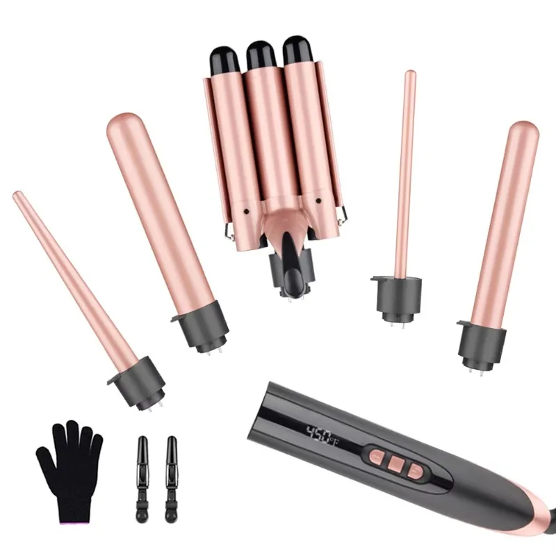 New 5-in-1 professional curling iron 3 buckets hair straightener automatic curling iron
