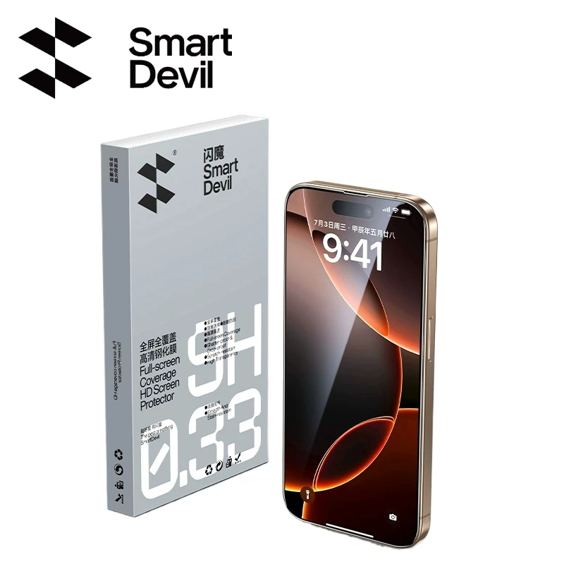 SmartDevil Capa Completa de Vidro Temperado para iPhone 16 Pro Max 16Pro Protetor de Tela para