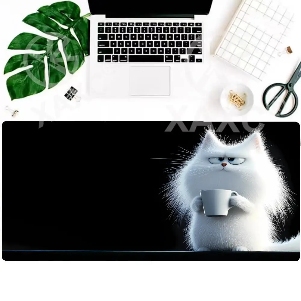 Funny black cat Mouse Pads Cute Cat Computer XXL Mausepad Company Desk Mat Large  Mouse Pads900*400mm XAXC USE Home office