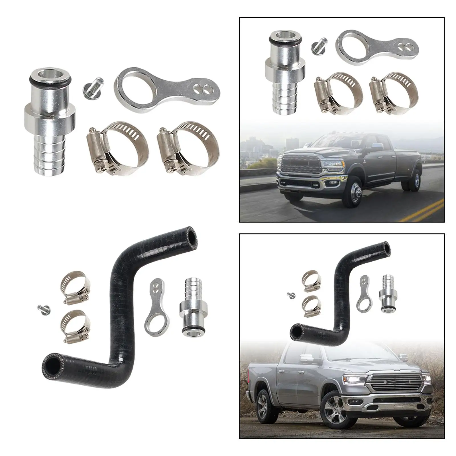 

Engine Cooling Accessories Maintenance Stainless Hose Clamps Coolant Bypass Hose Barb Adapter for 6.7L Engine Accessory