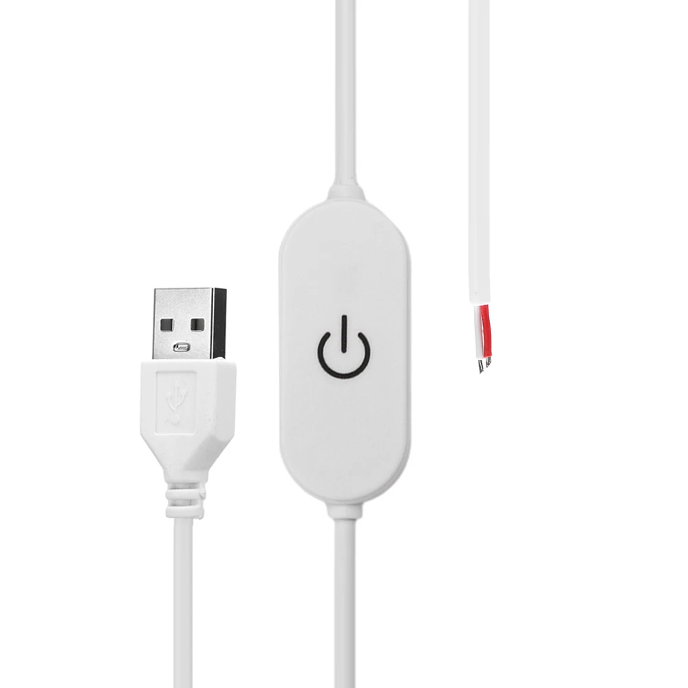 Przedłużacz przełącznika USB 2A 1.5M DC5V/DC12-24V dotykowy przełącznik ściemniania kabel do taśm LED włącznik/wyłącznik zasilania