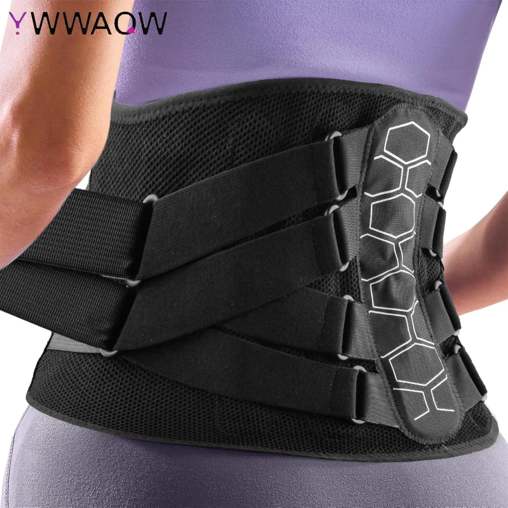 

Back Braces for Lower Back Pain Relief with 6 Stays Breathable Back Support Belt Anti-skid lumbar with pad for sciatica