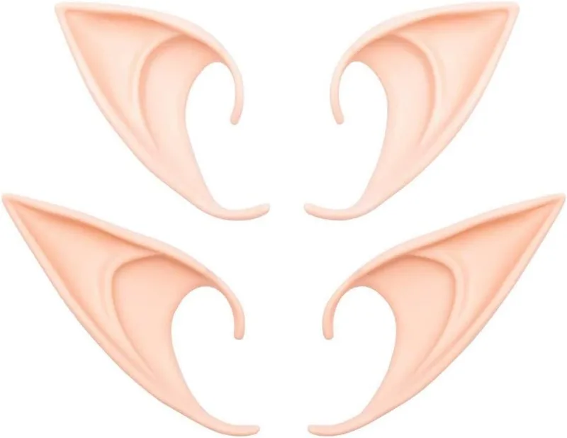 

2 Pairs Elf Ears for Cosplay, Soft Silicone Pointed Fairy Pixie Ears, Realistic Halloween Party Costume Accessories for Adults