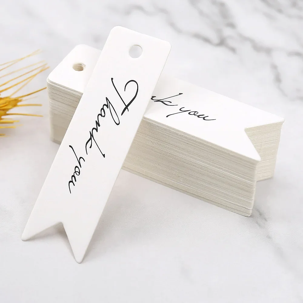 100pcs Thank You Tags White Brown Kraft Paper Tag Garment Shoes Box Decor Hang Tags DIY Craft Apparel Accessories Product Label view 6