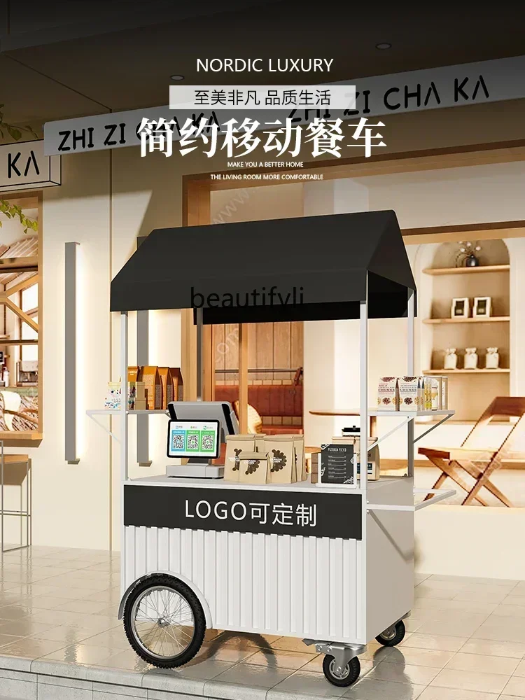 

smt14 New Arrivals Stall trolley Multifunctional dining car Stall three-wheeled ice cream truck Y S 14