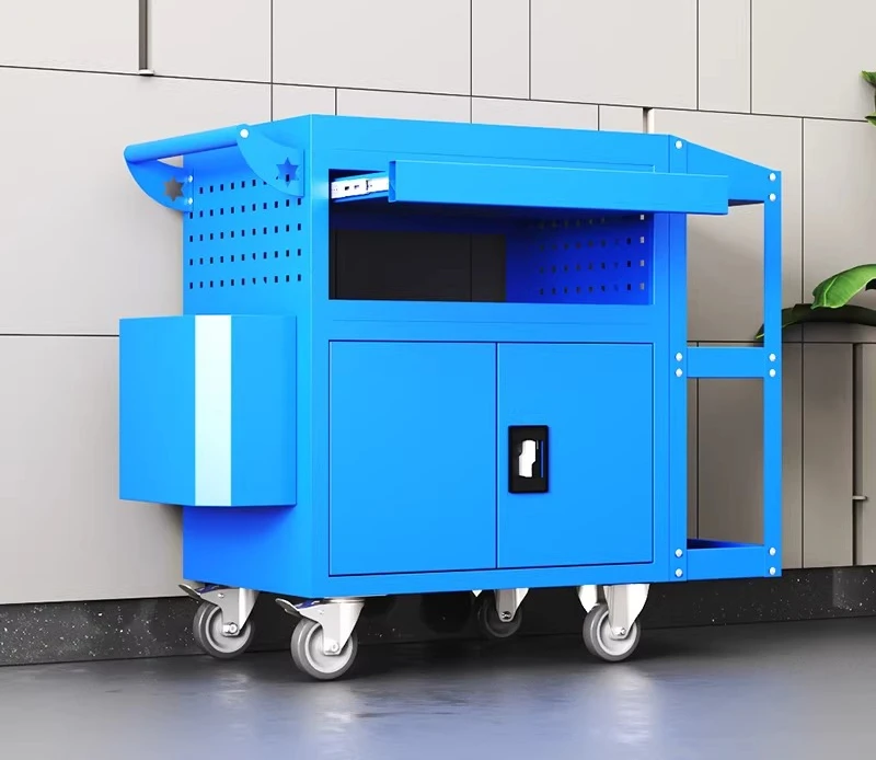 Auto repair tool cart trolley multi-function mobile storage cabinet maintenance drawer type combination tool transport box