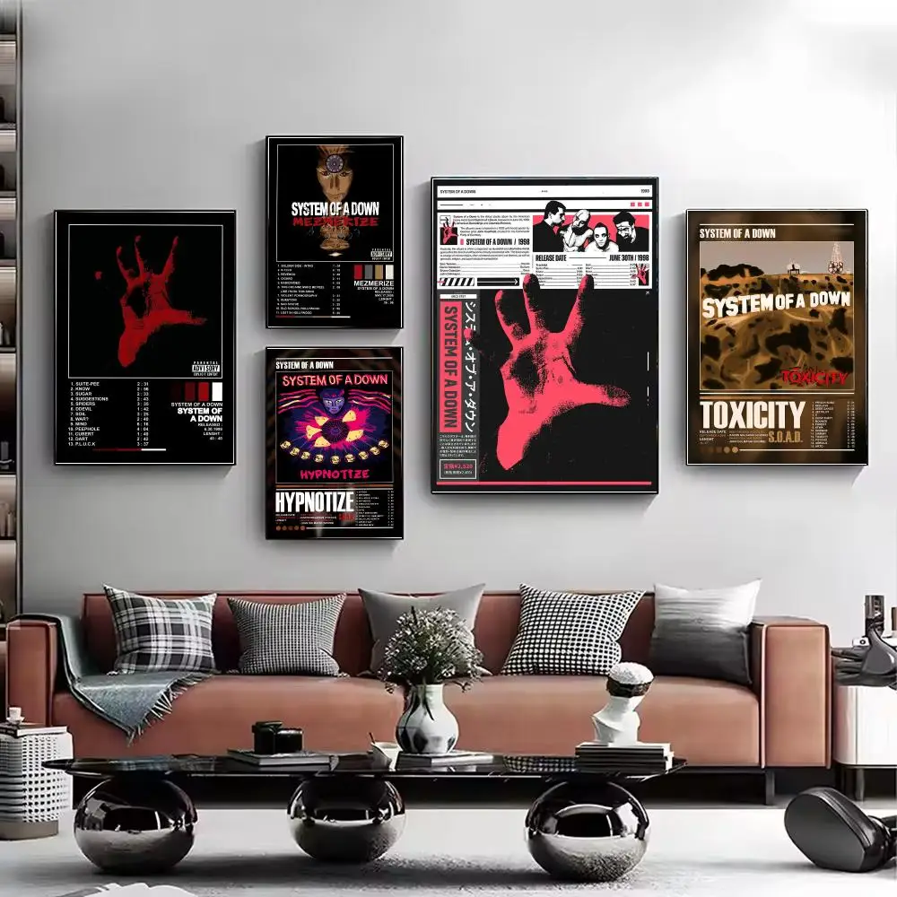 Band SOAD S-System of a Down Poster Stylish Wall Art Print for Living Room Bedroom Study Office Café Home Decor Modern Gift