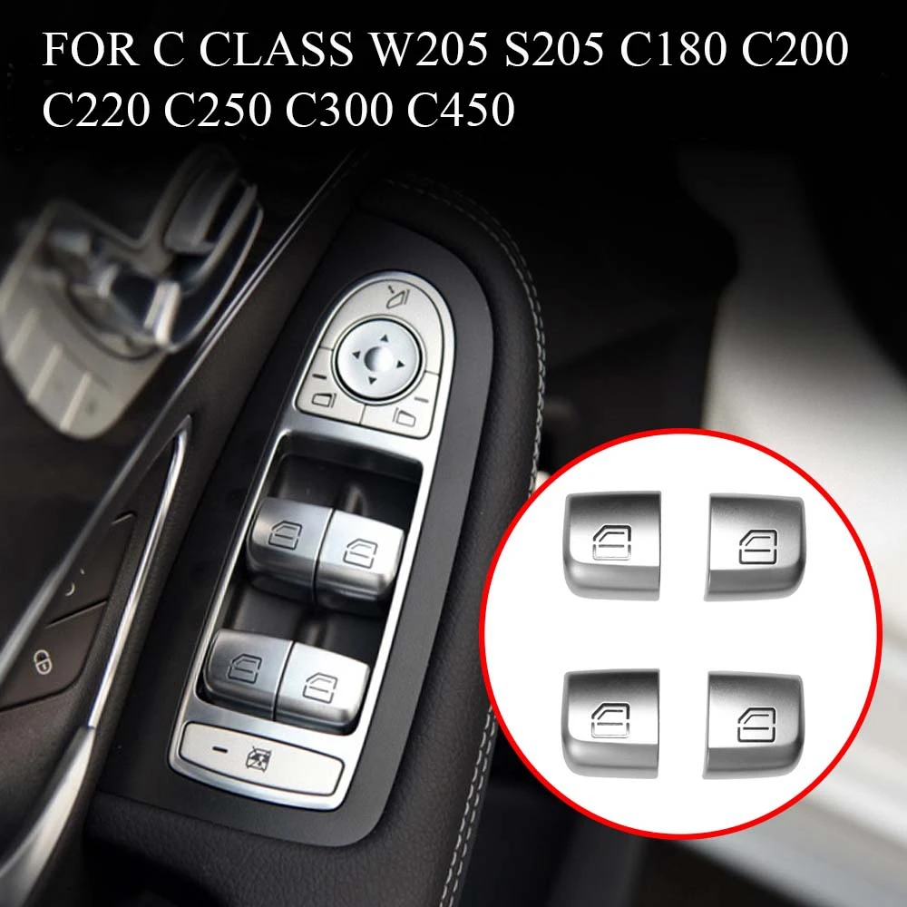 Porta e janela de vidro Lifter Control Switch Button, Mercedes-Benz Classe C, W205, GLC, W253, 4pcs