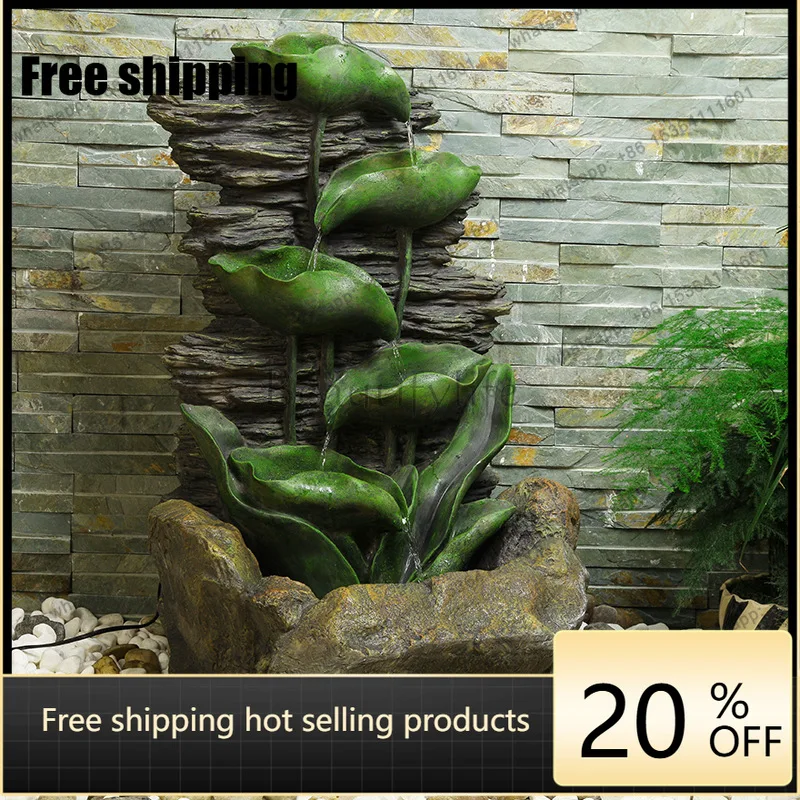 

Large lotus leaf flowing water courtyard landscape ornament resin fountain water feature decoration
