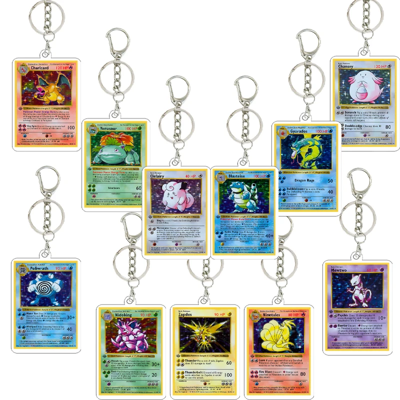 

Акриловый брелок PTCG в стиле аниме: Карманные фигурки Чаризарда, Бластойза, Мьюту. Коллекционные подвески-брелоки для карточных игр, игрушки, подарки.