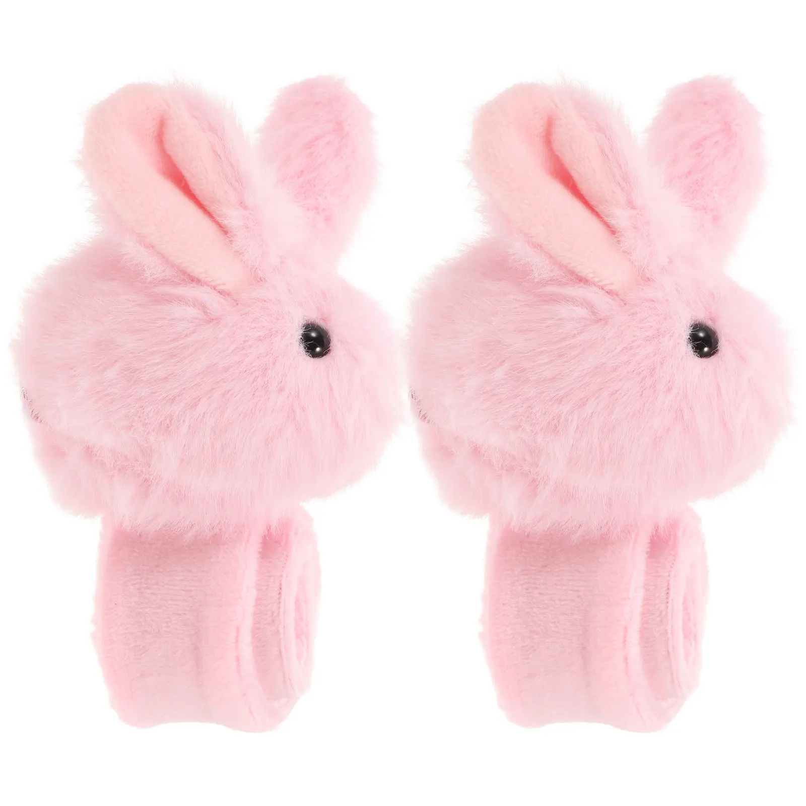

2 Pcs Animal Slap Bracelets for Girls Stuffed Barcelet Kids Rabbit Party Favor Band Pink