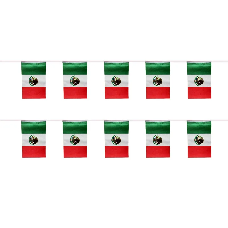 

SKY FLAG Mexico bunting flags 14x21cm 20pcs/package Mexico String flags Pennant Banner Festival Party Holiday for decoration