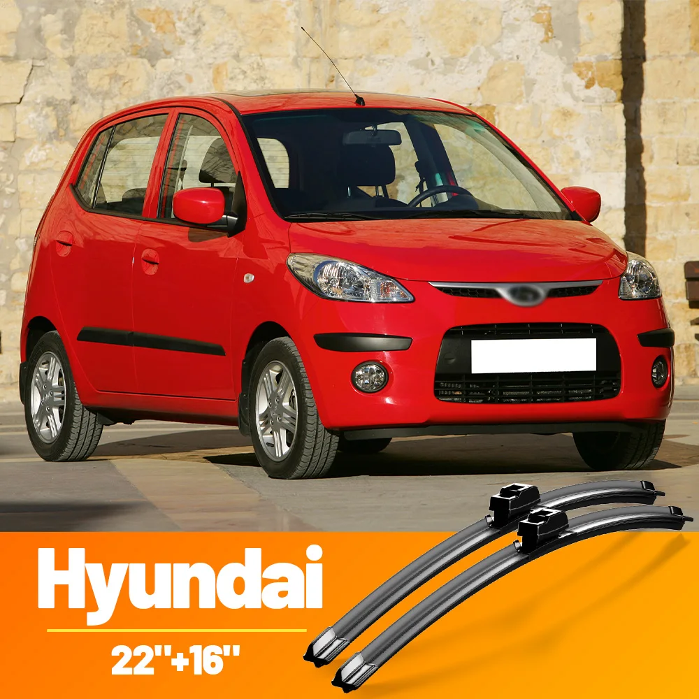 Para Hyundai I10 2007-2023 Accent Verna Matrix 2001-2010, Limpiaparabrisas Delantero, Escobillas de 22"+16", Accesorios para Ventanas
