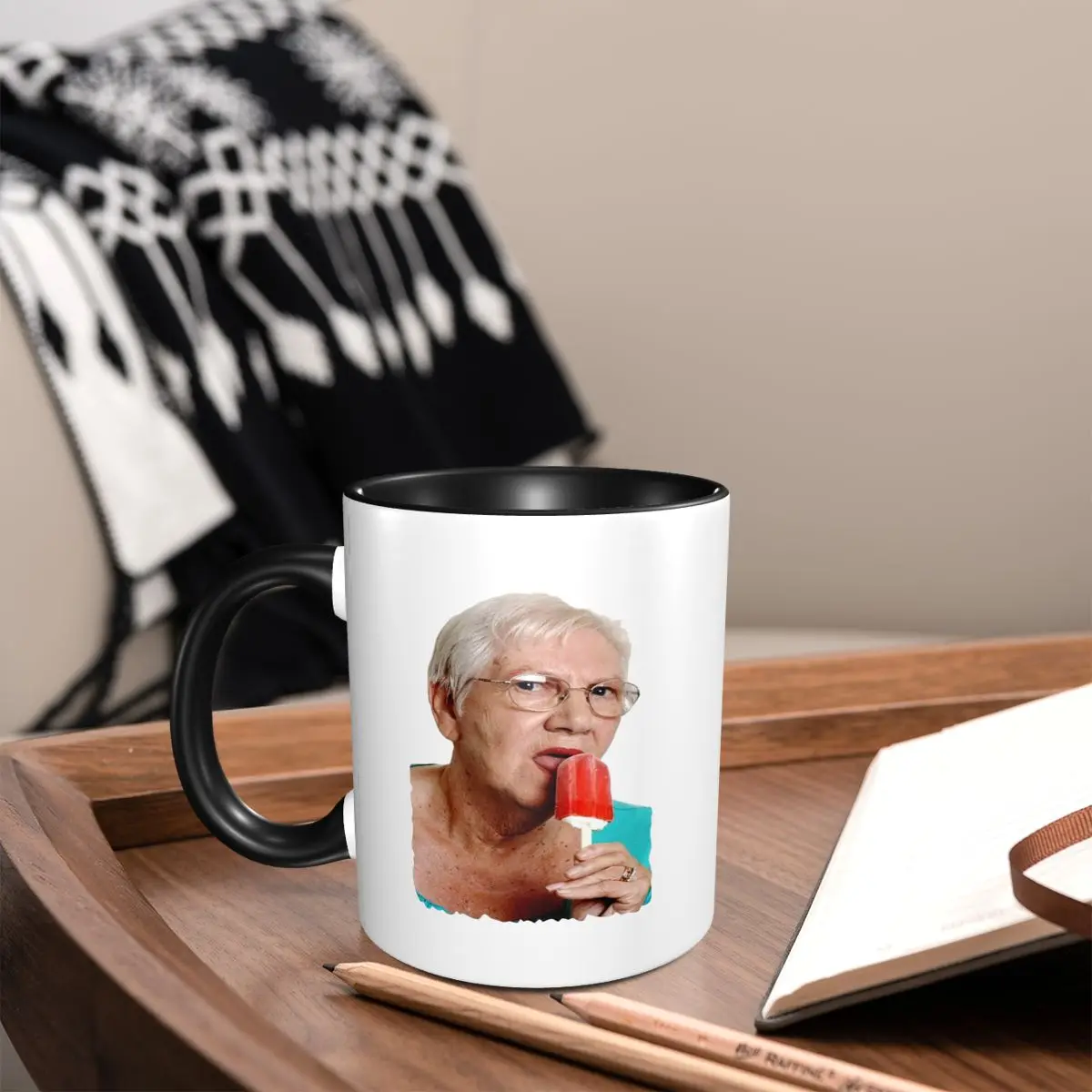 

Grandma Granny Ice Cream Mug Funny Ceramic Coffee Cups Tea Mugs Milk Cup Drinkware Gifts for Woman Man