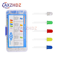 500PCS 3/5MM LED Light Emitting Diode White Red Yellow Blue Green F3 F5 LED Assortment Kit LED Lamp For Arduino Electronics DIY