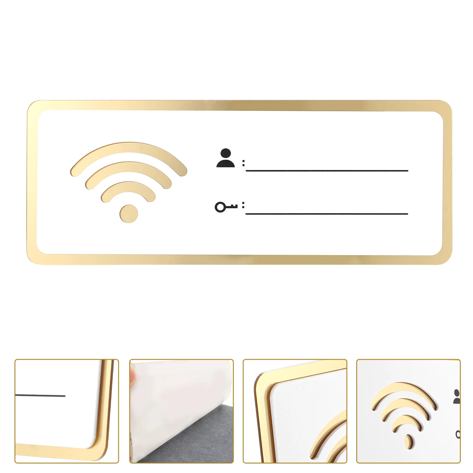 WiFi Password Sign Acrylic Wall mounted Network Coverage Indicator 8x20cm Chalkboard Sticker Removable Marker Write Erase Home