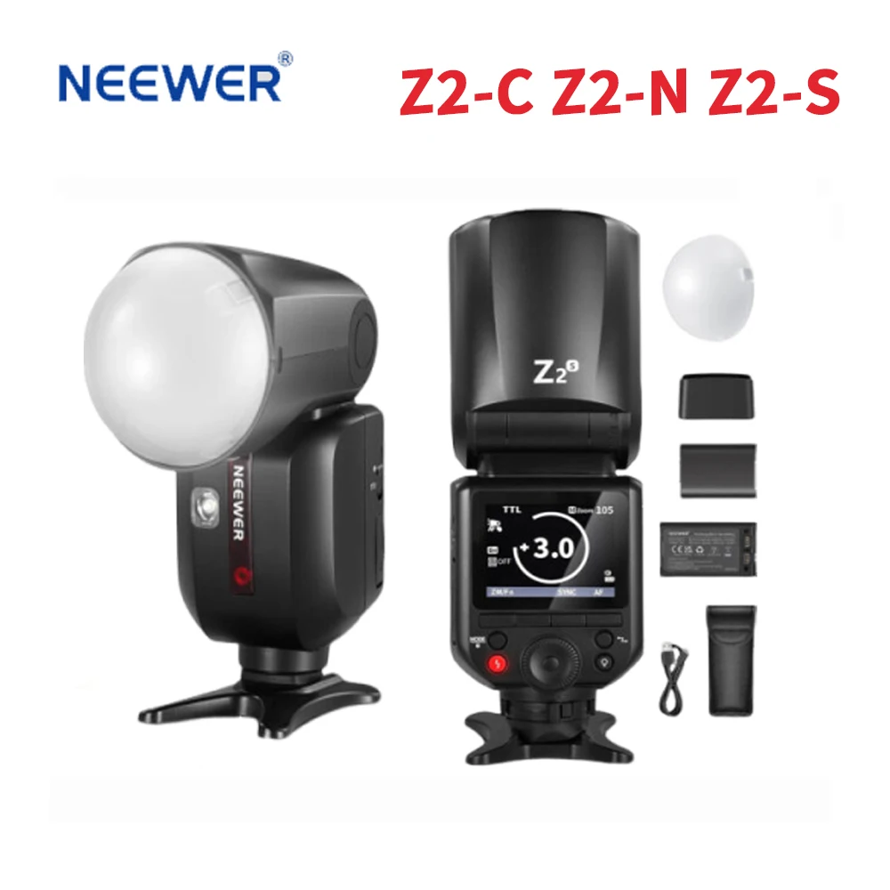 NEEWER Z2-C Z2-N Z2-S 2.4G TTL Flash Light Round Head Speedlite Flash for Canon Sony Nikon Cameras