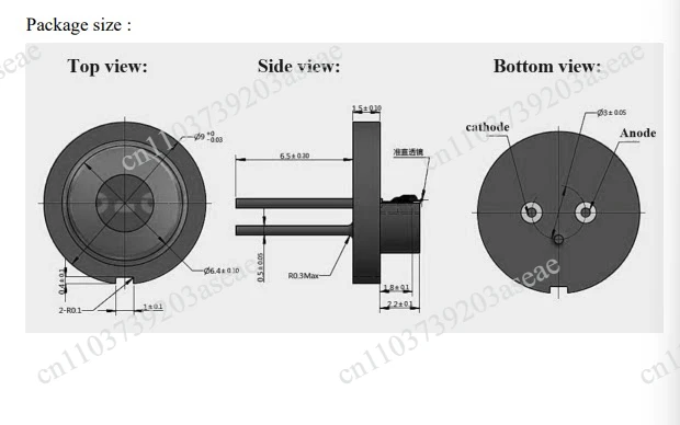 1550Nm TO9 metal package 1W power 1530nm-1570nm laser diode