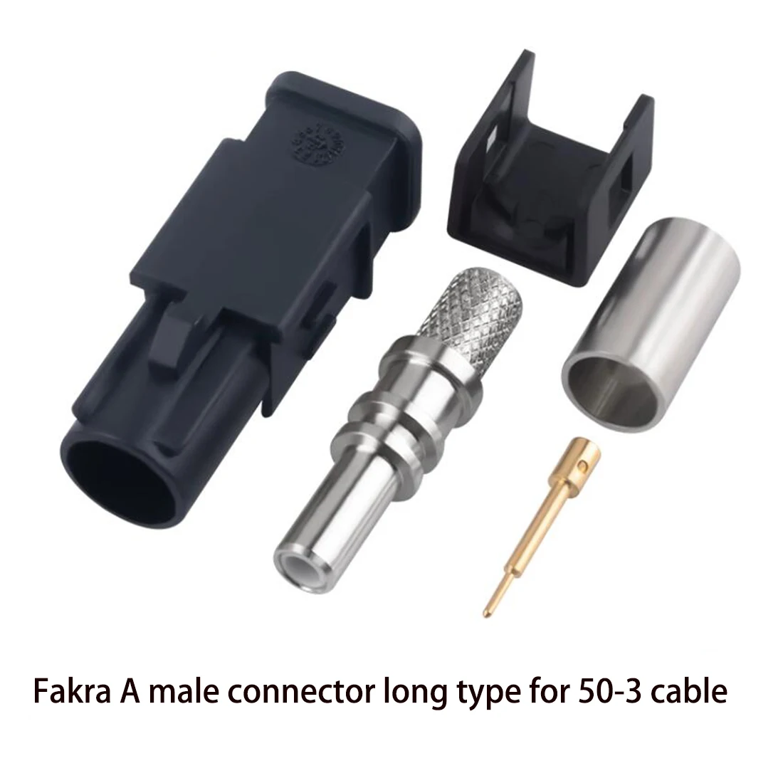 1pc Fakra A/B/C/D/E/F/G/H/I/K/Z Long Version Male Plug Connector Crimp for RG58 RG142 RG400 Cable Straight Blue Green Black NEW