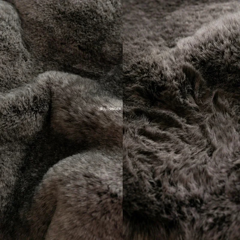 

High Imitation Fur Fabric Otter Rabbit Hair Designer Miscellaneous Gray Thick Wholesale Cloth for Diy Sewing Meters Material