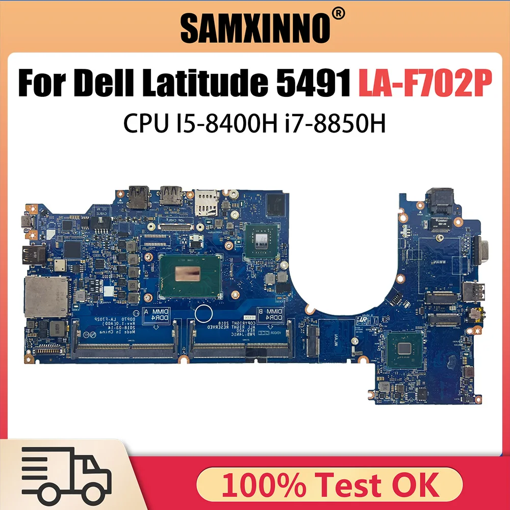 

LA-F702P Notebook Motherboard For Dell Latitude 5491 Laptop Mainboard 062F8P i7-8850H N16S-GTR-S-A2 940MX 2G