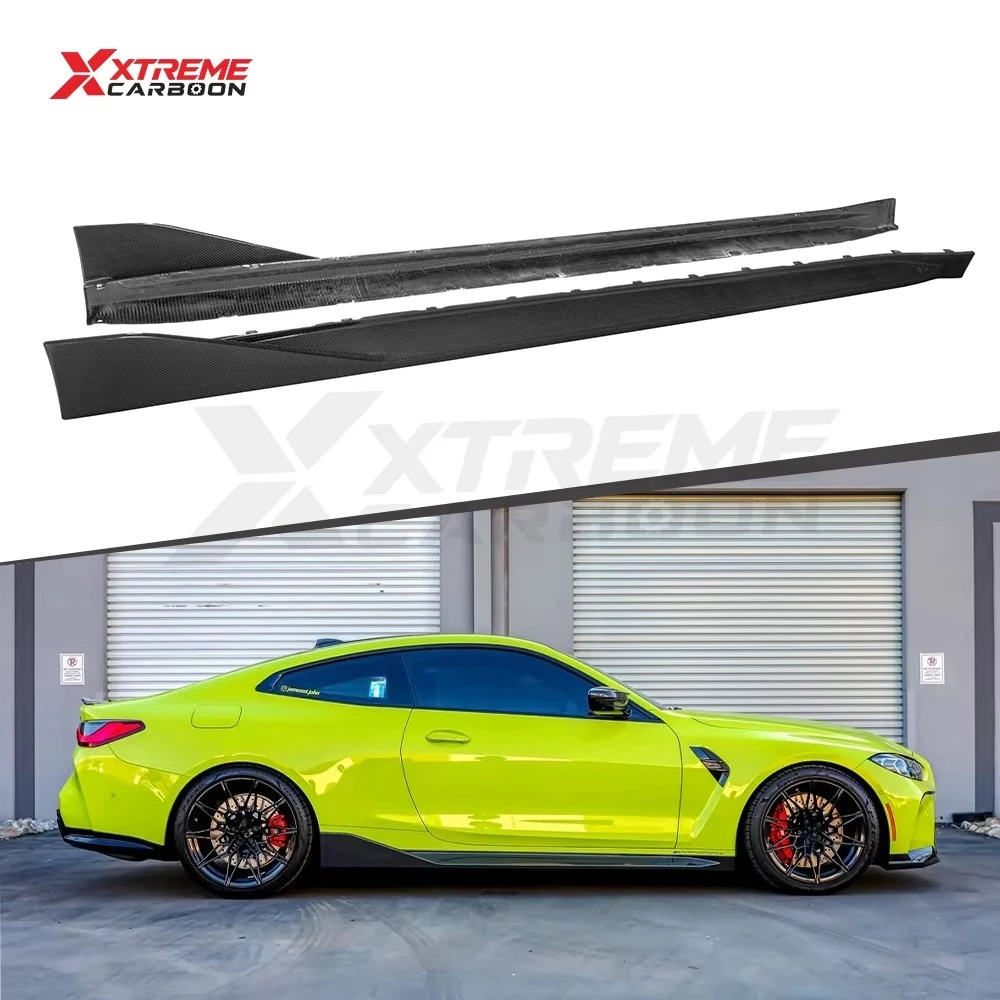 

XTREME Glossy Black Dry Carbon Fiber Car Side Skirts for BMW G80 G81 M3 G82 G83 M4 M Performance Style Side Skirt Body Kit