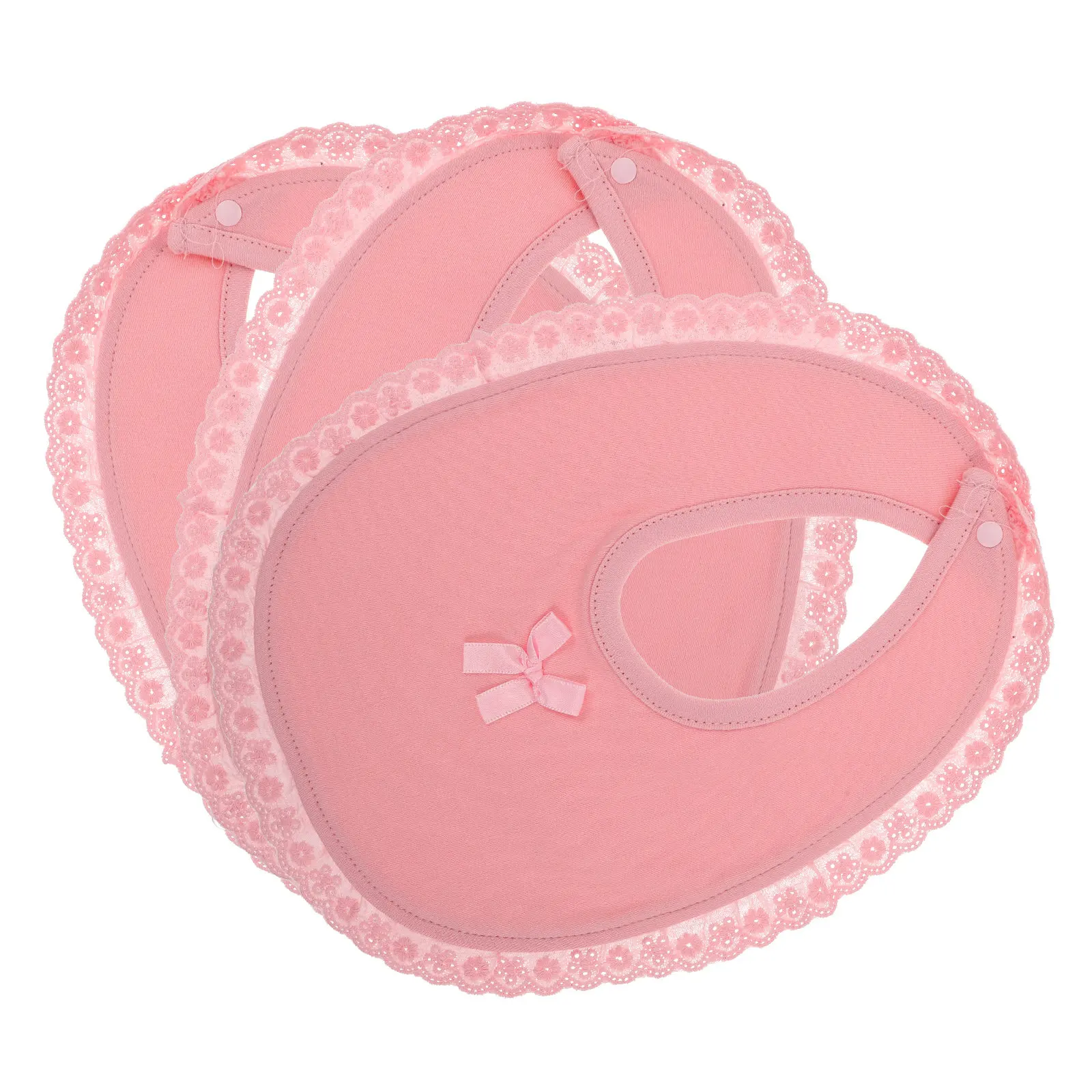 

3Pcs Baby Princess Lace Edge Bibs Soft Absorbent Cotton Drool Bibs for Newborn Infant Toddler Teething Feeding Eating Saliva