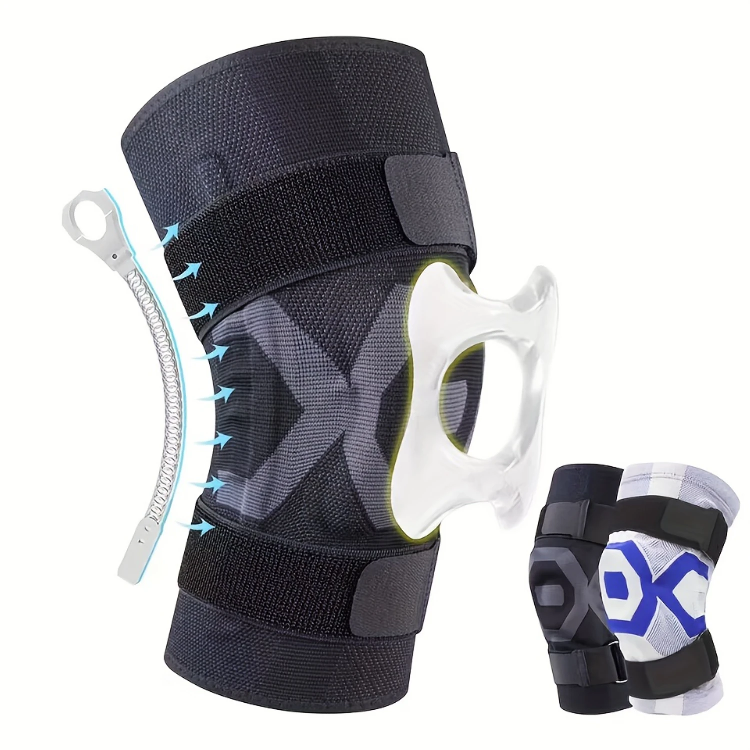 1pc Spring Knee Pad With Dual Straps And Silicone Padding For Enhanced Protection During Sports And Exercise Kneeling pad