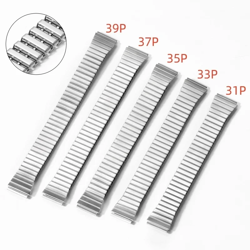18 مللي متر معدن مطاطا حزام ساعة اليد تمتد التوسع الفولاذ المقاوم للصدأ حزام (استيك) ساعة الرجال النساء العالمي معصمه ساعة الملحقات
