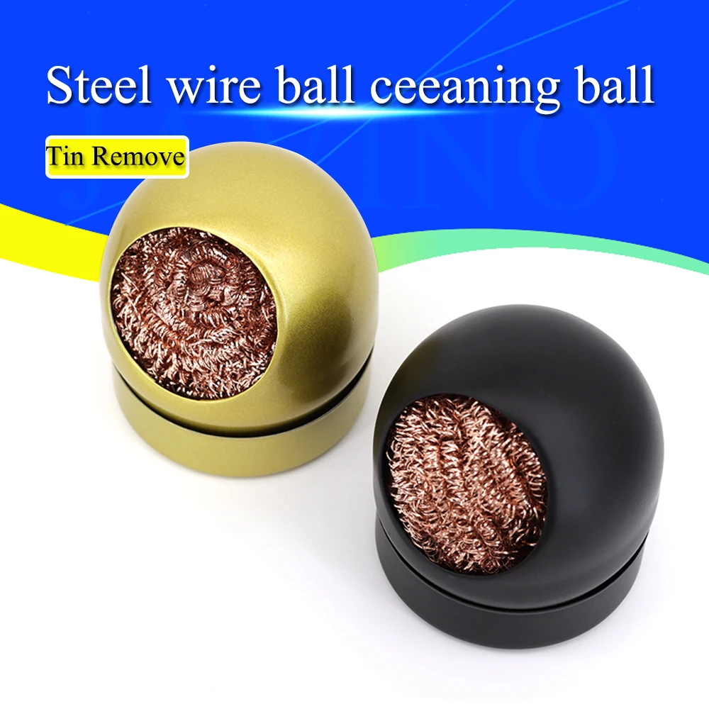 Cleaning Ball Desoldering Soldering Iron Mesh Filter Cleaning Nozzle Tip Copper Wire Cleaner Ball Metal Dross Box Clean Ball