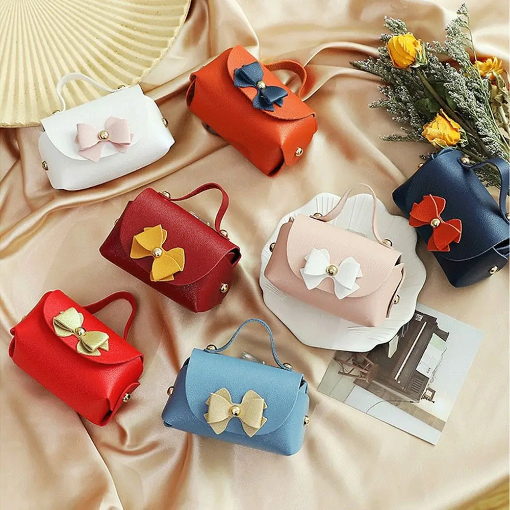 Creative Portable Leather Candy Bags Exquisite Fashion Bowknot Handbag Mini Gift Packing Bag Guest Souvenirs