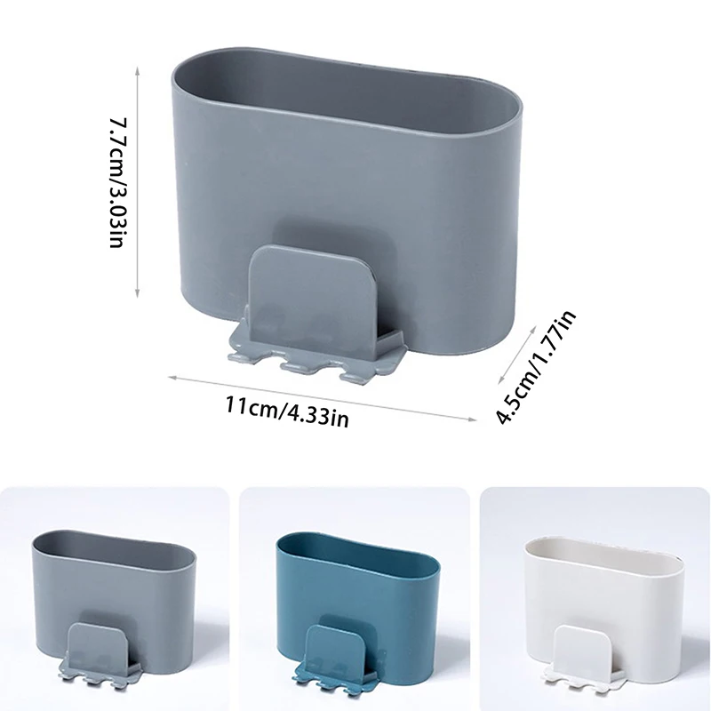 Toothbrush Holder Punch-free Wall-mounted Toothbrush Holder Shaver Toothpaste Mouthwash Cup Storage Rack Bathroom Accessories