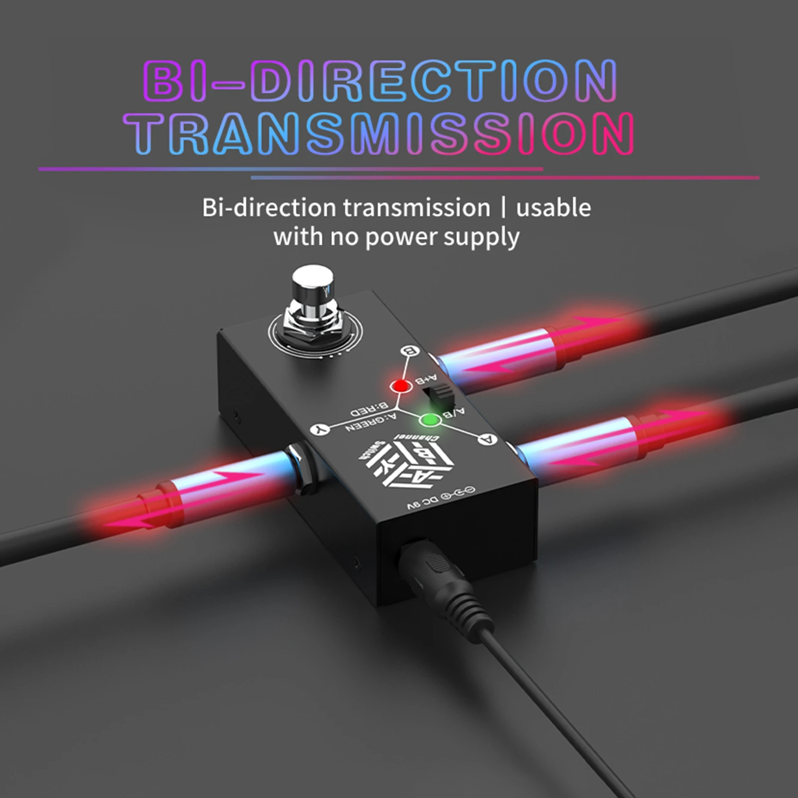 Guitar Pedals ABY Box Line Selector AB Switch Mini Guitar Effect Pedal Bidirectional Transmission Metal Casing Anti-slip Support