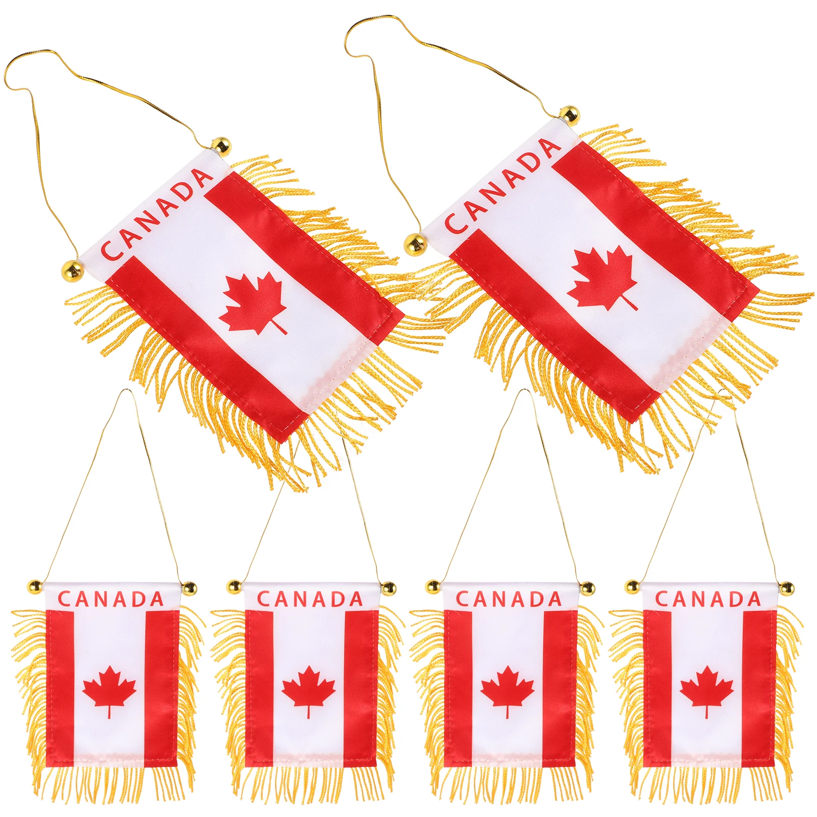 

6 Pcs Small Hanging Flag Automotive Interior Decoration Car Window Mini Banners Bunting Decorations