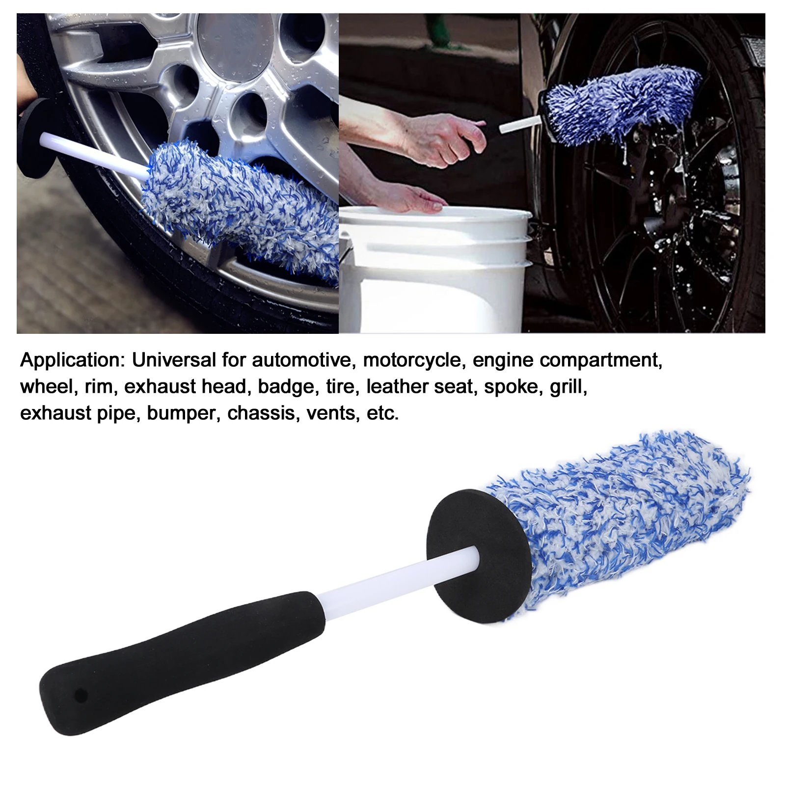 Car Wheel Tire Cleaning Brush Microfiber Soft Multipurpose Long  for Exhaust Bumper Mudguard  Cleaning Brush Tire Brush