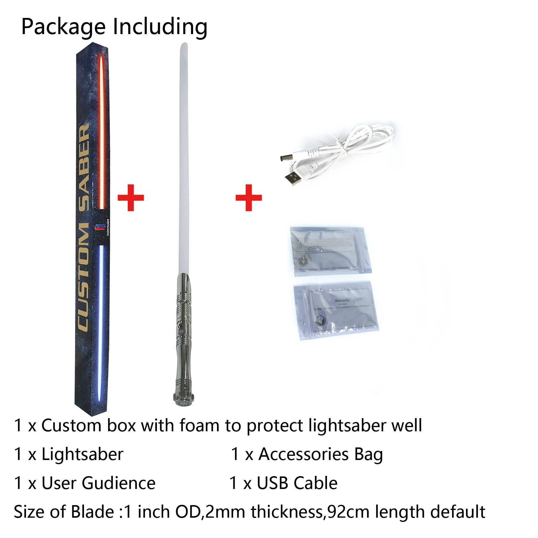 Proffie2.2 Pixel Lightsaber FOC Blaster Rechargeable Battery 92cm PC Blade Black Handle view 5